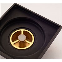 Oil Rubbed Bronze Brass Floor Drain Square Ground Leakage Shower Grate Waste