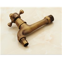 Antique 100% copper single cold washing machine dedicated faucet mop pool extended into the wall quick opening retro faucets