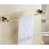 Wholesale And Retail Bathroom Towel Bar Golden Jade Single Towel Rack Towel Hanger Solid Brass Towel Rail