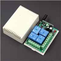 DC 12V 24V 4 CH 4CH RF Wireless Remote Control Switch System,3 X Waterproof Transmitter + Receiver,315/433.92 MHz