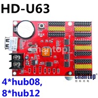 HD-U63 USB control card single &amp;amp;amp; dual color led screen controller U disk communication drive board with 4*hub08 ,8*hub12 port