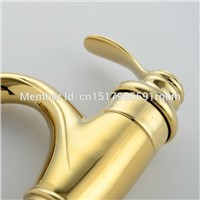Solid Style Gold Finish Bathroom Faucet Luxury Basin Sink Mixer Tap G-005