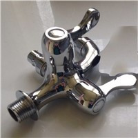 Chrome Finish Best Selling Dual Function Two Spout Washing Machine Laundry Faucet Wall Mounted