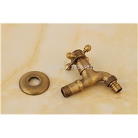 Brass Bathroom Outdoor Laundry Faucet Antique Single Cold Washing Machine Taps Wall Mounted W204