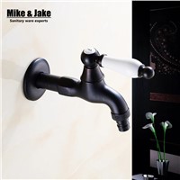 Blacken bronze Bathroom single cold tap single cold tap washing machine cold faucet small taps double function  for bathroom