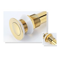 Deodorization Brass Strainer  Luxury Golden Overflow/Non-overflow Bathroom Sink Drain with Electroplated