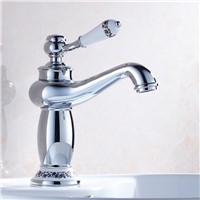 Luxury Bathroom Basin Sink Faucet Single Handle Single Hole Chrome Finish Deck Mounted