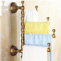 European Simple Brushed Towel Rack  Luxury Bronze Solid Brass Bathroom Towel Towel Bar Towel Holder Bathroom Hardware DX03