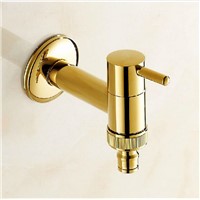 New Golden Finish Garden Faucet Bathroom Wall Mounted Washing Machine Faucet Taps bath mixer tap toilet pool use