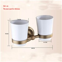 Bathroom Double cup&amp;Tumbler Holders Wall-mounted Toothbrush Holder,antique brass bathroom accessories