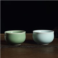 2 pcs Porcelain Cup of Pu&#39;er Tea Celadon Teacup Ge Kiln Drinkware