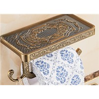 High Quality Luxury Crystal Decoration Paper roll Holder Gold Brass Toilet Paper Holder Waterproof Tissue Box Holder