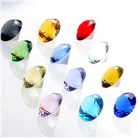 2016 Hot 60mm Mixed Color Crystal Diamond 24pcs/lot Diamond Paper Weight for Wedding Home Decoration