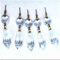 30pcs/lot Clear 38m Crystal  U-drop Pendant +14mm Octagonal Bead Crystal Glass Hanging Drop Lighting Prism Suncatchers For Sale