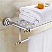 High Quality Bathroom towel holder with Ceramic Base, Brass towel rack,60cm towel shelf