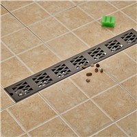 Flower Carved Black Floor Drain Square Bathroom Shower Grate Waste Drainer