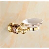 European Style jade &amp; Brass &amp; Ceramic Bathroom Accessories Soap Dishes / Soap Holder/Soap basket Wall Mounted