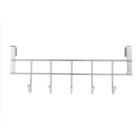 1 pc 5 Hooks Stainless Steel Clothes Hooks Door Bathroom Kitchen Cabinet Draw Bedroom Towel Hanger hanging Loop Organizer