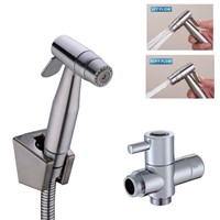 2 Function 304 Stainless Steel Toilet  Hand held  Bidet Spray Bathroom Shattaf  Sprayer Jet Douche kit &amp; Diverter &amp; Hose
