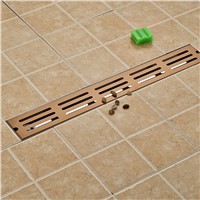 Rose Golden Finish Floor Drain Square Bathroom Shower Grate Waste Drainer