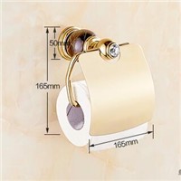 GJade Series Golden Polished Brass With Jade/Marble Toilet Paper Holders Bathroom Accessories Paper Shelf Toilet Vanity