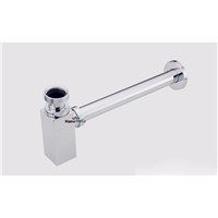 Brass &amp;amp;amp; Stainless Steel Square Pop-up Basin Waste Drain, Basin Mixer P-Trap Waste Pipe Into the wall drainage tube-siphon drain