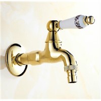 New Arrivals total brass wall mounted gold washing machine faucet bathroom corner faucet outdoor garden faucet bibcock faucet