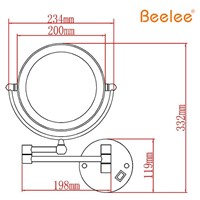 Beelee Furniture Mirror Wall Mounted Makeup Mirror Led Double Side 360-degree Swivel 8 Inch 5x7x Magnifier M1805 Light Mirror