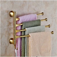 Golden Bathroom Towel Rack Holders Swivel Towel Bars Golden Base Bars Four Bars