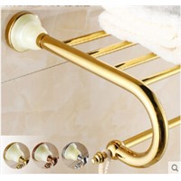 New arrival Bathroom Towel Rack High Quality Gold Finish Fixed Bath Towel Holder Brief Bath Shelves Towel Rail