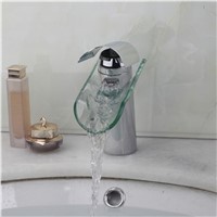 Fashion Style Brass Round Glass Bathroom Sink Faucet Single Hole Water Tap Waterfall Faucet For Bathroom torneira para banheiro