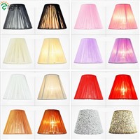 European Candle Chandelier Wire Drawing Lamp Shades Colorful Shades