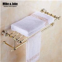 Bathroom Accessories golden Metal Pendant Towel Rack 2015 New Arrival Prateleira Cabideiro double Towel rack