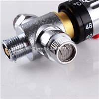 Solid Brass 3 way Theremostatic Mixing Valve 1/2 IPS Male Connections Solar Water Heater Valve Adjust Temperature Control Valve