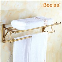 Beelee BL0102A Copper Antique Bathroom Accessories Bathroom Towel Rack Towel Rack Bathroom Hardware Retro Shelf With Coat Hook