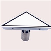 Contemporary Polish Chrome Triangle Bathroom Floor Drain Stainless Steel  Fashion Square Shower Strainer