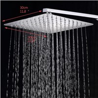 12 inch big and thin square 304 stainless steel bathroom rain shower head XR880312