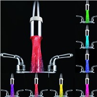 22mm internal thread Temperature sensor 3 color led faucet light with two adaptors for external thread and blister packing