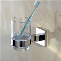 Bathroom Single Tumbler Glass Cup SUS 304 Stainless Steel Holder Smooth Mirror Surface Bathroom Teethbrush Holders AU5000-9