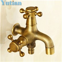 Long garden use Bibcock faucet tap crane Antique Brass Finish Bathroom Wall Mount Washing Machine Water Faucet Taps YT-5169