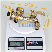 Long garden double use Bibcock faucet tap crane Antique Brass Finish  Wall Mount Washing Machine Water Faucet Taps YT-5166