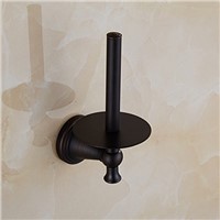 Antique Black Paper Holder American Wall Mounted Brass Standing Toilet Paper Holder Without Cover Bathroom Products Accessories