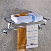 Luxury Bathroom Bath Towel Rack Double Towel Bar Chrome Finish Bathroom Towel Holder Wall Mounted