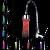 3 color Kitchen temprature controlled led faucet light