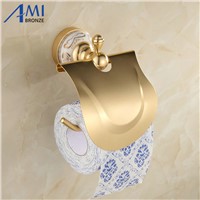 AG Series Golden Polished  Space Aluminum Toilet Paper Holder Paper Box Bathroom Accessories Paper Rack