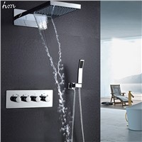 hm 22&amp;amp;quot;Waterfall Rain Shower Sets Faucet &amp;amp;amp; Hand Shower SUS304 Luxury 4 Function Spa Waterfall Massage Bathroom Fixture Shower Set