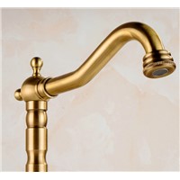 New European Style antique carved brass bathroom faucet hot and cold water basin faucet Single Handle sink faucet tap