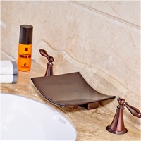 Luxury Solid Brass Oil Rubbed Bronze Red Sink Basin Faucet Mixer Sanitary Tap Dual Handles