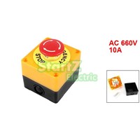AC 660V 10A Plastic Shell Red Sign Emergency Stop Mushroom Push Button Switch