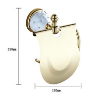 63GD Series Golden Polished Paper Holder with Diamond Wall Mounted Bathroom Accessories Paper Shelf
